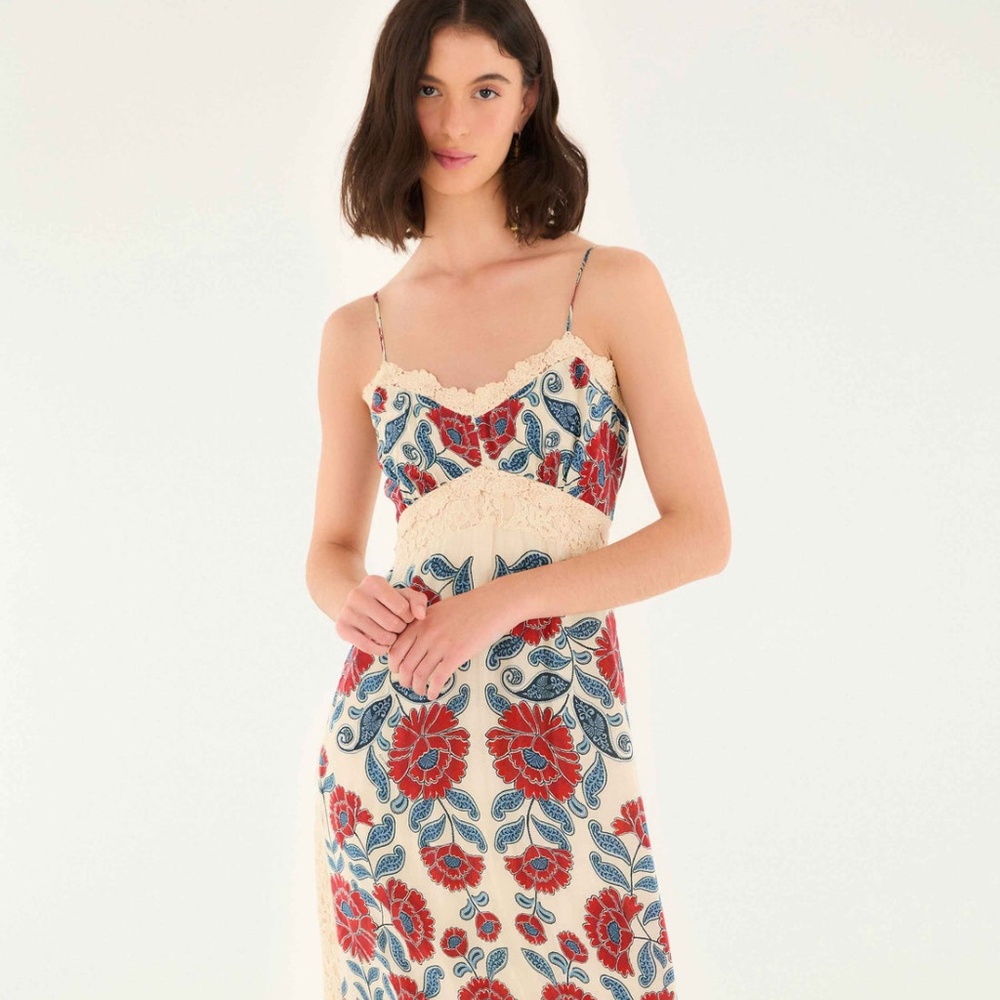 FARM Rio | Dresses | Farm Rio Sand Francesca Midi Dress | Poshmark